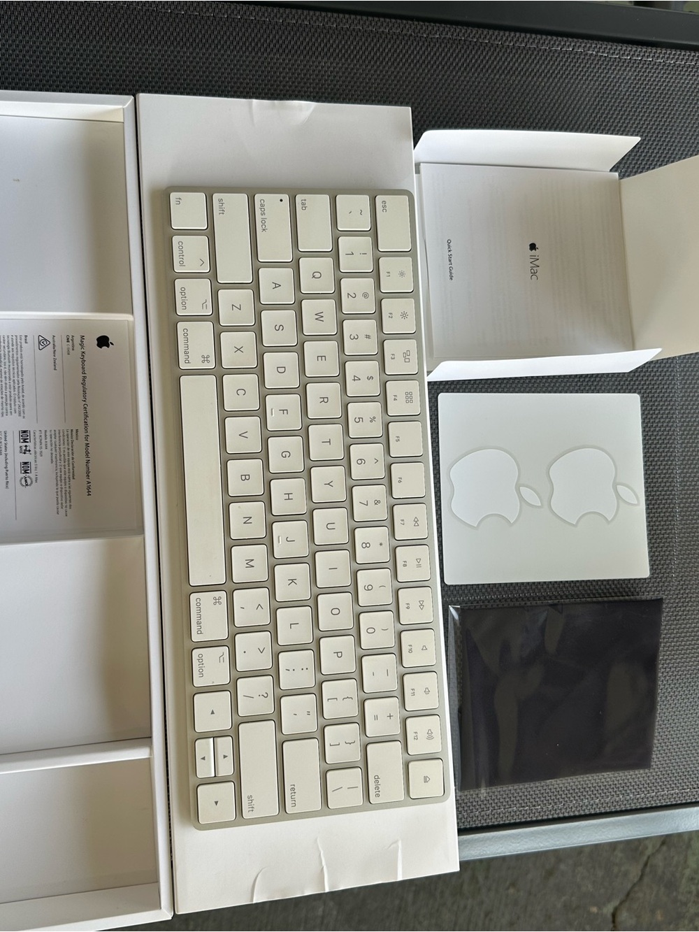 Apple White Wireless Magic Keyboard with Apple Logo Stickers